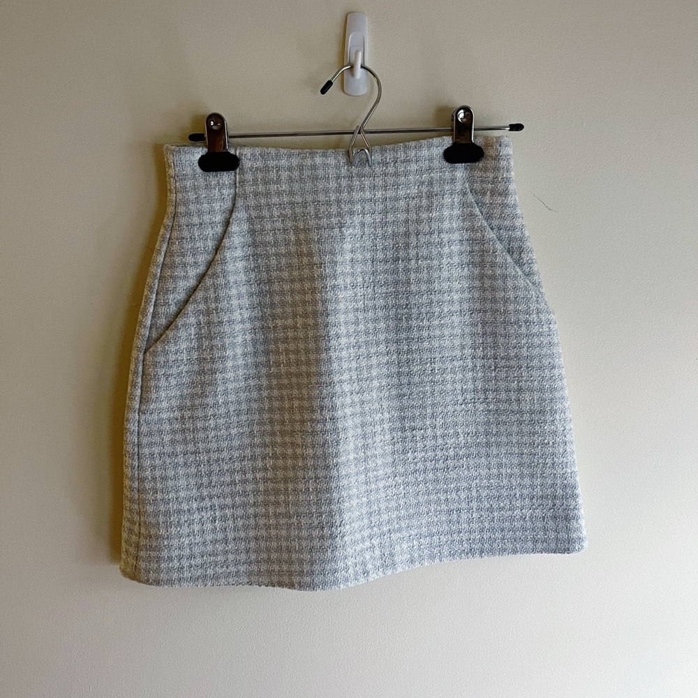 & Other Stories Blue White Gingham Mini Skirt 2